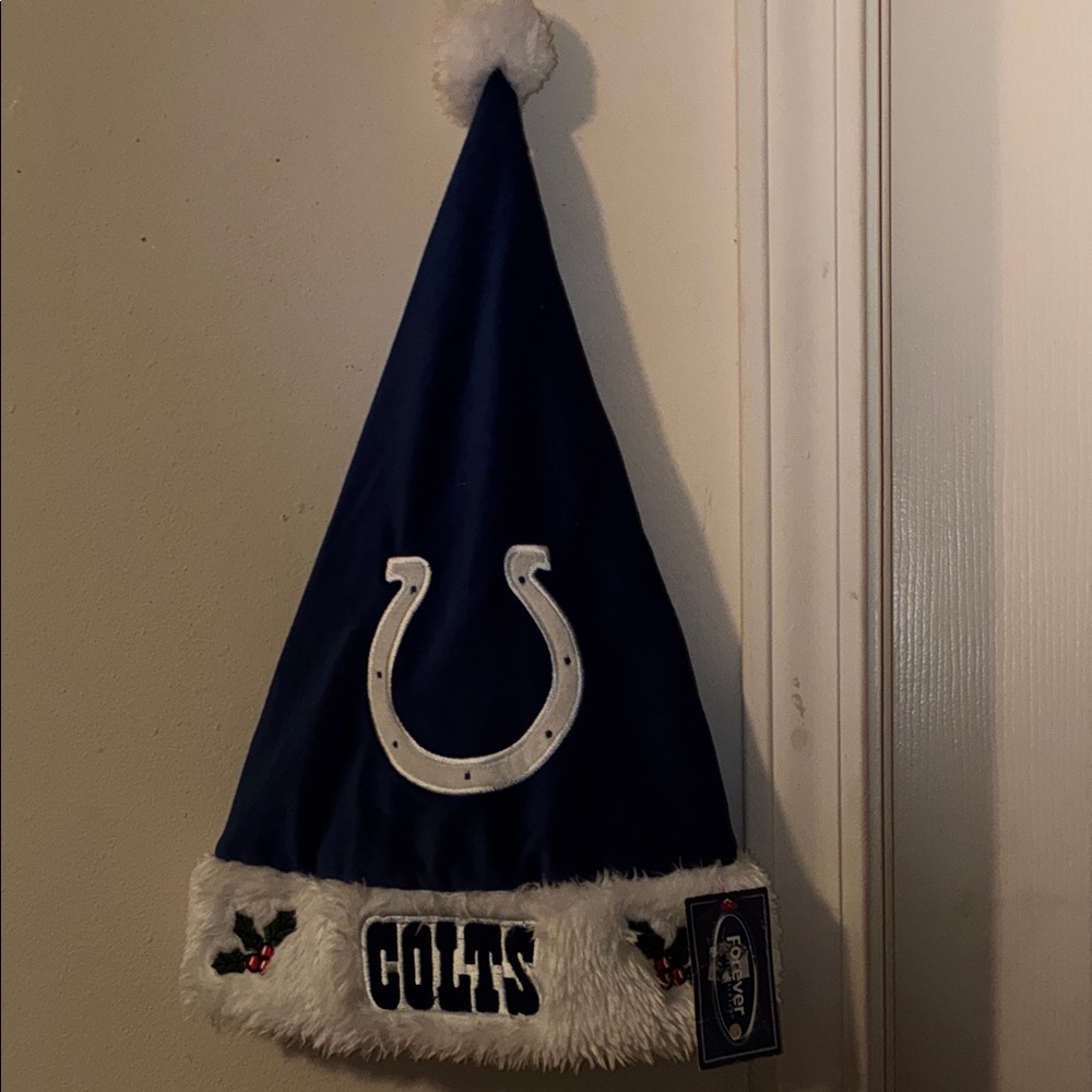 Indianapolis Colts Blue and White Santa Hat